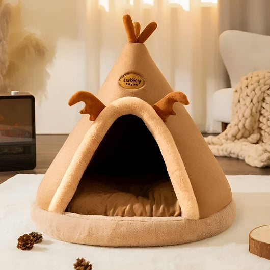 PurrLux | Cozy Tent Cat Bed with Soft Fabric for Indoor Cats - Stylish and Durable Retreat 0