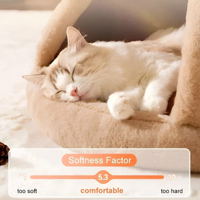 PurrLux | Cozy Tent Cat Bed with Soft Fabric for Indoor Cats - Stylish and Durable Retreat 2