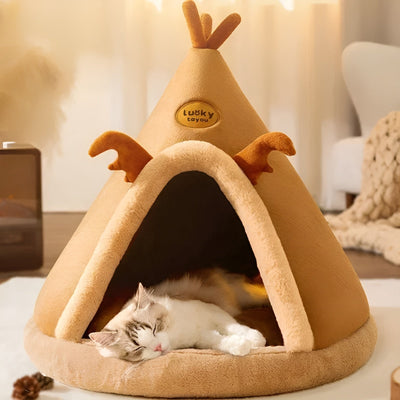 PurrLux | Cozy Tent Cat Bed with Soft Fabric for Indoor Cats - Stylish and Durable Retreat 3