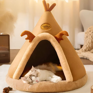 PurrLux | Cozy Tent Cat Bed with Soft Fabric for Indoor Cats - Stylish and Durable Retreat