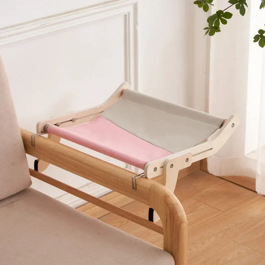 PurrLux | Wooden Cat Hammock Bed with Soft Fabric for Indoor Cats 1
