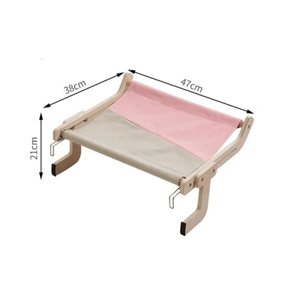 PurrLux | Wooden Cat Hammock Bed with Soft Fabric for Indoor Cats 2