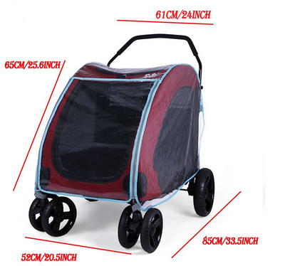 Stroller Rain and Wind Protection Cover for Medium to Large Dogs and Cats-Stroller Accessories-Levereau-3 Style-Levereau