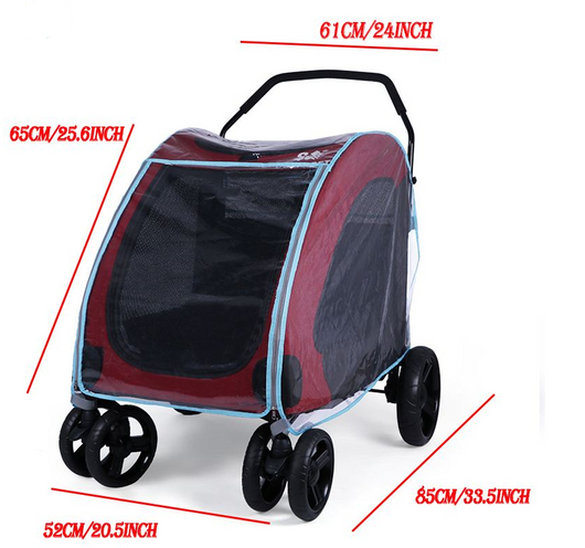 Stroller Rain and Wind Protection Cover for Medium to Large Dogs and Cats-Stroller Accessories-Levereau-3 Style-Levereau