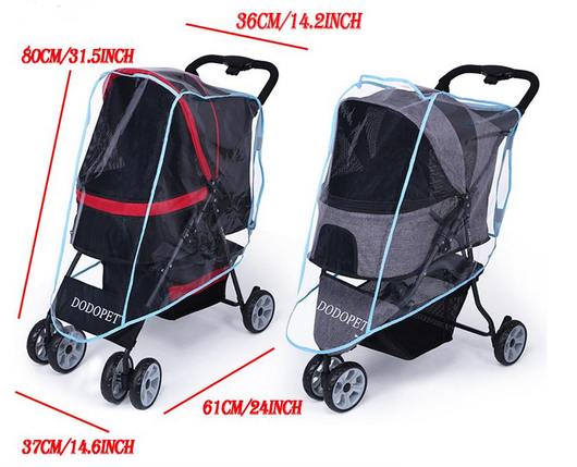 Stroller Rain and Wind Protection Cover for Medium to Large Dogs and Cats-Stroller Accessories-Levereau-3 Style-Levereau