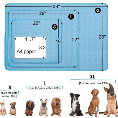 Self-Cooling Dog Cooling Mat with Pressure-Activated Technology for Dogs and Cats-Pet Cooling Mats-Levereau-XS 40x30cm-Blue-Levereau