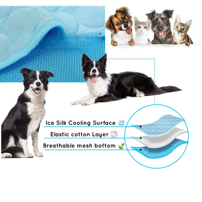 Self-Cooling Dog Cooling Mat with Pressure-Activated Technology for Dogs and Cats-Pet Cooling Mats-Levereau-XS 40x30cm-Blue-Levereau