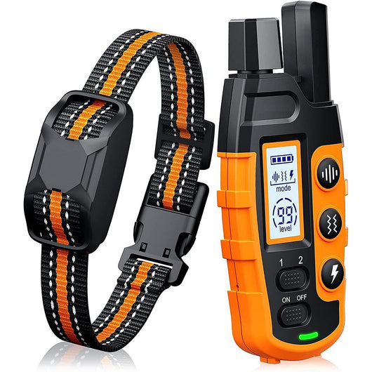 Shock Collar for Dogs with Waterproof Design and Long-Range Remote for Small, Medium, and Large Breeds-Training Collars-Levereau-Orange-Levereau
