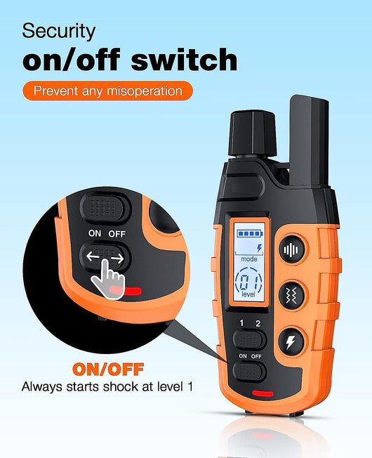 Shock Collar for Dogs with Waterproof Design and Long-Range Remote for Small, Medium, and Large Breeds-Training Collars-Levereau-Orange-Levereau