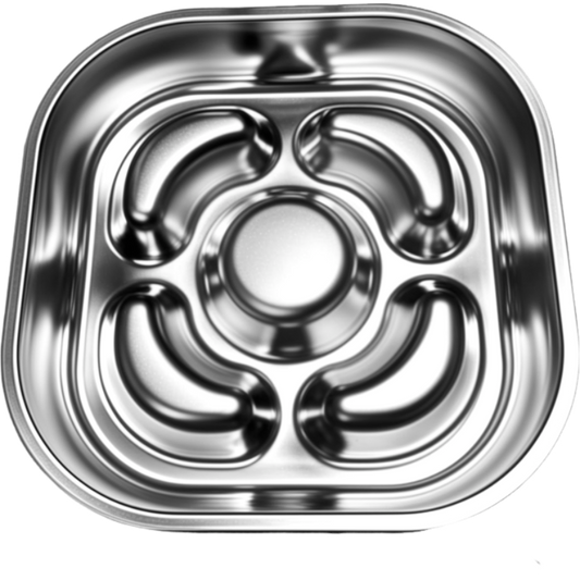 Slow Feeder Dog Bowl with Non-Slip Base and Stainless Steel Design for Medium to Large Dogs 0