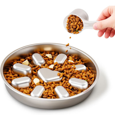 Slow Feeder Dog Bowl with Non-Slip Base and Stainless Steel Design for Medium to Large Dogs 2