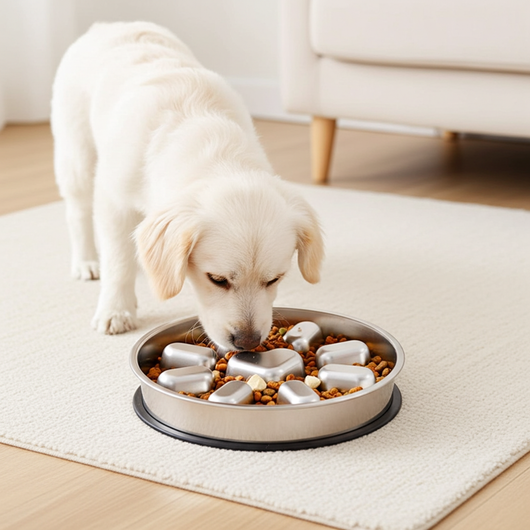 Slow Feeder Dog Bowl with Non-Slip Base and Stainless Steel Design for Medium to Large Dogs 5