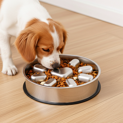 Slow Feeder Dog Bowl with Non-Slip Base and Stainless Steel Design for Medium to Large Dogs 6