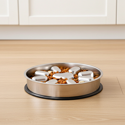 Slow Feeder Dog Bowl with Non-Slip Base and Stainless Steel Design for Medium to Large Dogs 7