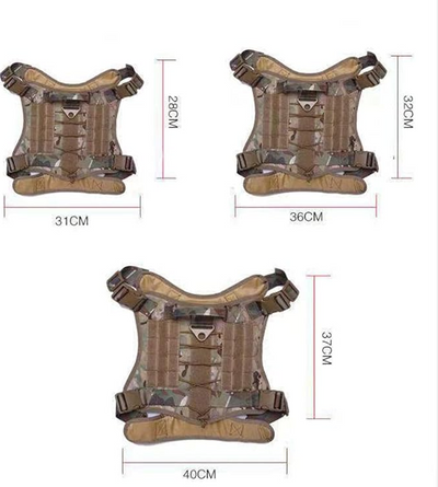 Tactical Dog Harness with Integrated Pockets and Elastic Leash for Active Dogs - Adjustable Fit-Dog Harnesses-Levereau-Black-M-Levereau