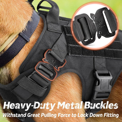 Tactical No Pull Dog Harness with Adjustable Straps for Large Dogs-Dog Harnesses-Levereau-Default-Levereau