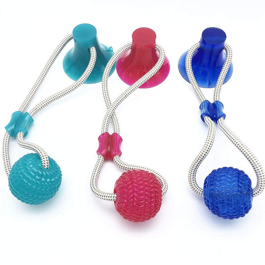 Wall Hanging Dog Toy Ball with Suction Cup for Dogs up to 39 lbs 0