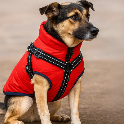 Waterproof Dog Coat with Built-In Harness for Large Dogs – Warm Winter Jacket-Dog Coats & Jackets-Levereau-Green-XS-Levereau