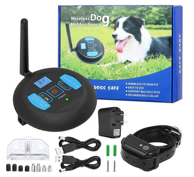 Wireless Dog Fence System with Adjustable Training Collar for All Dog Sizes - Waterproof & Long Range up to 500m 0