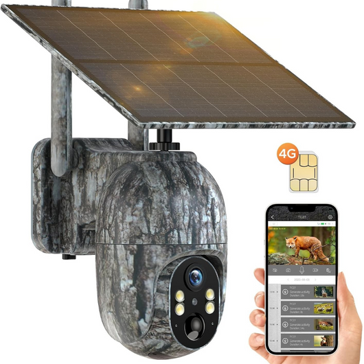 Wireless Security Camera with Solar Power and Night Vision for Outdoor Monitoring 0