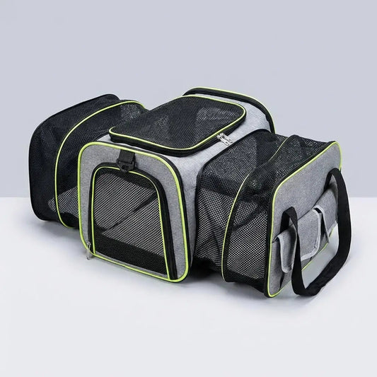 Pet Carrier Bag with Fold-Out Design and Breathable Mesh | for Small to Medium Pets Levereau