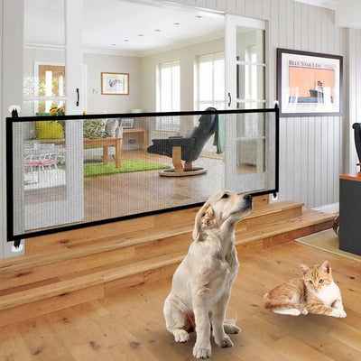 Dog Gate with Flexible Mesh for Indoor Use | Keeps Pets Safe at Home-Pet Gates & Barriers-Levereau-180/75CM-Levereau