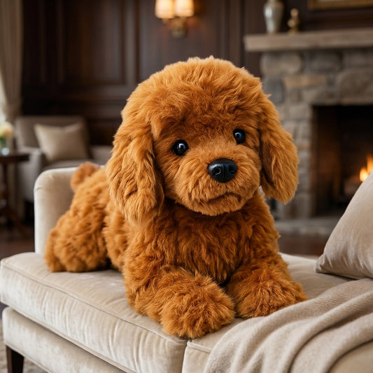 Dog Stuffed Animals | Realistic Plush Teddy Dog Toy for Kids - Soft, Huggable, 15.7 in-Stuffed Animals & Plush Toys-Levereau-Default-Levereau