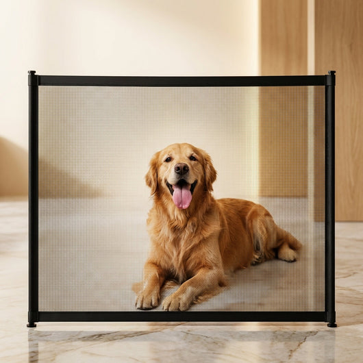Dog Gate with Flexible Mesh for Indoor Use | Keeps Pets Safe at Home-Pet Gates & Barriers-Levereau-180/75CM-Levereau
